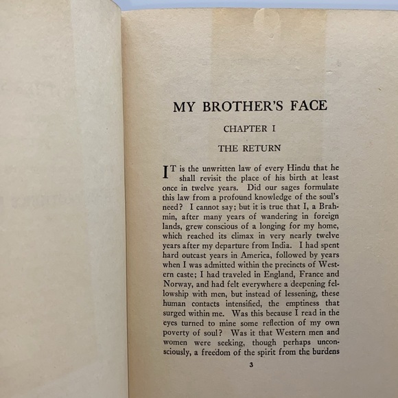 My Brother’s Face by Dhan Gopal Mukerji Hardcover Antique Book 1925 - Picture 7 of 11